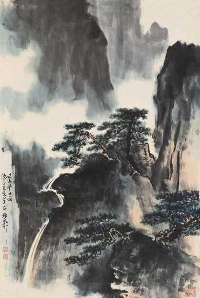 谢稚柳 壬子（1972年）作 山水 镜心
